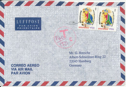 South Africa Air Mail Cover Sent To Germany Underpaid And With Postal Due T. - Luftpost