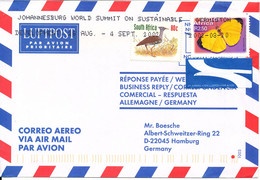 South Africa Air Mail Cover Sent To Germany 20-8-2002 BIRD And BUTTERFLY - Airmail