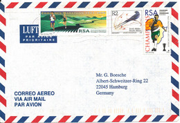 South Africa Air Mail Cover Sent To Germany 1996 Topic Stamps - Airmail