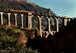 N°80065GF -cpsm Le Pont Séjourné -ligne SNCF De Villefranche De Conflent à La Tour De Carol- - Ouvrages D'Art