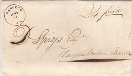 Stampless Cover, Hancock Md (Maryland), Black Circle To Hagerstown Bank (MD) 14 June (1831), 24c Paid Manuscript - …-1845 Prephilately