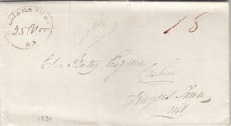 Stampless Cover, Williamsport Md (Maryland), Black Oval To Hagers Town MD 25 November (1834), 18c Rate - …-1845 Préphilatélie