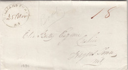 Stampless Cover, Williamsport Md (Maryland), Black Oval To Hagers Town MD 25 November (1834), 18c Rate - …-1845 Prefilatelia