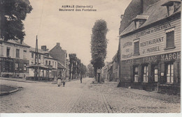Delcampe - AUMALE  -  Boulevard Des Fontaines - Café Restaurant MOREL PRIX FIXE - Aumale