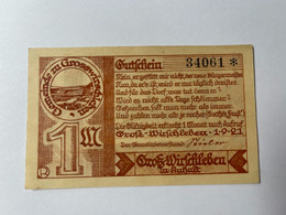 Allemagne Notgeld Grosz Wirschleben 1 Mark - Collections