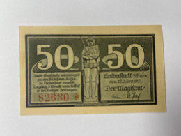 Allemagne Notgeld Halberstadt 50 Pfennig - Collections