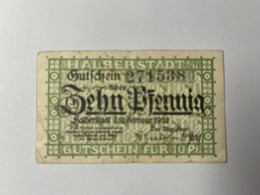 Allemagne Notgeld Halberstadt 10 Pfennig - Collections