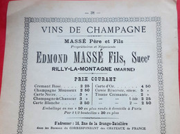 51 RILLY LA MONTAGNE EDMOND MASSE CHAMPAGNE MOUSSEUX CREMANT ALCOOL - Rilly-la-Montagne