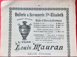 13 SALON HUILERIE ET SAVONNERIE SAINTE ELISABETH  LOUIS MAURAN  EN BONBONNE HUILE OLIVE - Salon De Provence