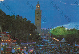 CARTOLINA  MARRAKECH,MAROC INFINI,LA KOUTOUBIA,ET LA VILLE EN FETE,VIAGGIATA 1984 - Marrakech