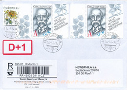 Czech Rep. / Comm. R-label (2020/09) Hodonin 1: T. G. Masaryk (1850-1937) President, Pedagogue, Philosopher (X0828) - Storia Postale