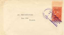 PANAMA 9.1.1928, 2 C. Flug Lindberghs N. Südamerika A. Gel. Kab.-FDC M. ESST - Panama