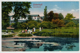 Delcampe - C.P.PICCOLA     FLENSBURG   SUDERHAFF    STRANDHOTEL    2 SCAN   (VIAGGIATA) - Flensburg