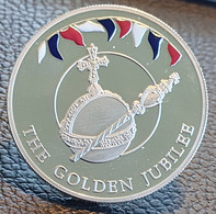 Falkland Islands 50 Pence 2002 "THE GOLDEN JUBILEE"  - Silver - - Malvinas