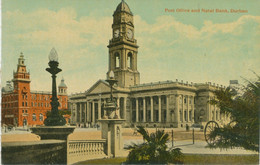 NATAL 1900 Very Fine Mint Postcard DURBAN – Natal, Post Office And Natal Bank - Poste & Facteurs