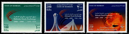 STATE OF BAHRAIN BAHREIN 1999 10TH ANNIVERSARY OF BAHRAIN STOCK EXCHANGE MI.676-78 3 STAMPS MNH - Bahreïn (1965-...)