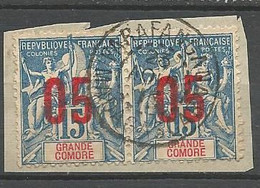 GRANDE COMORE PAIRE SUR FRAGMENT N° 22 CACHET PARAFANGANA / MADAGASCAR - Used Stamps
