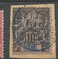 GRANDE COMORE  SUR FRAGMENT N° 5 CACHET BLEU  FIANARANTSOA / MADAGASCAR - Used Stamps