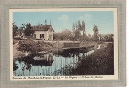 CPA -environs De MAUZé-sur-le-MIGNON (79) -CHABAN -Aspect De L'écluse Du Mignon Et Du Canal- Carte Colorisée Années 30 - Mauleon