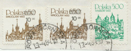 POLEN 1984 Kab.-Briefstück 5 Zlotty U 10 Auf 6,50 Zlotty (2x) AUFDRUCKABART - Plaatfouten & Curiosa