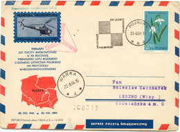 POLEN 23.8.1964, Kab.Hubschrauber-Erstflug POZNAN-WARKA, RR!! - Posta Aerea