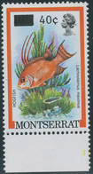 MONTSERRAT 1983 40 C On 10 C Fish (Lachnolaimus Maximus) U/M VARIETY: MISPRINT - Montserrat