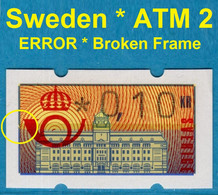 1992 Schweden Sweden ATM 2 H / Abart Rahmenbruch / Error Broken Frame / Klüssendorf Automatenmarken Frama - Machine Labels [ATM]