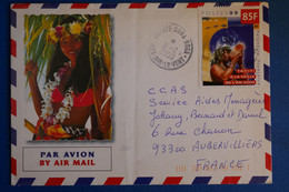 M22 POLYNESIE BELLE CARTE AN  2000 POUR AUBERVILLIERS FRANCE + AFFRANCHISSEMENT PLAISANT - Storia Postale