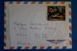 M22 POLYNESIE BELLE LETTRE POSTE AERIENNE 1973 PAPEETE POUR NICE FRANCE + AFFRANCHISSEMENT PLAISANT - Storia Postale