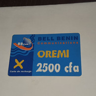 BENIN-(BJ-ORE-REF-0002a/2)-oremi Blue-(29)-(2500fcfa)-(0204-389-396-5205)-used Card+1card Prepiad Free - Benin