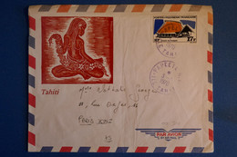 M22 POLYNESIE BELLE LETTRE POSTE AERIENNE 1970 PAPEETE POUR PARIS FRANCE + AFFRANCHISSEMENT PLAISANT - Cartas & Documentos