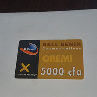 BENIN-(BJ-ORE-REF-0003)-oremi Yellow-(30)-(5000fcfa)-(0501-157-794-4815)-used Card+1card Prepiad Free - Benin