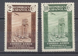 España, 1936, Edifil 712 Y 714, XL Aniversario De La Asociación De Prensa, Nuevo - Other & Unclassified