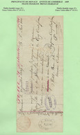 FISCAUX DE MONACO COUPON DE LA DEBITE 1889 FLIGRANE CHARLES III 10 C De 100F à 200F - Fiscale Zegels