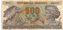 ITALY 500 LIRE 1967 F P-93a "free Shipping Via Regular Air Mail (buyer Risk) - 500 Liras