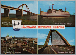 Fehmarn Puttgarden - Mehrbildkarte 1 Vogelfluglinie Fehmarnsundbrücke Und Fähre Theodor Heuss - Fehmarn