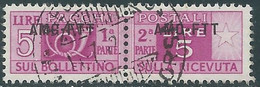 1949-53 TRIESTE A PACCHI POSTALI USATO 5 LIRE - RC9 - Paketmarken/Konzessionen