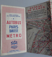 RATP CHAIX  - Plan Lignes Métro Et Autobus Paris 1951  Publicité Ripolin EXCELLENT ETAT - Europe