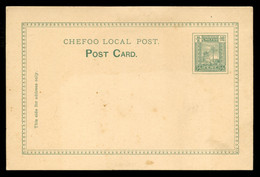 CHINA CHEFOO LOCAL POST - 1/2c Signal Tower POSTCARD. Type I. Unused. Tape Reminder On The Back. - Storia Postale