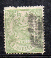 Y1729 - SPAGNA 1874 , Reggenza  1 PTS N. 148 Usato - Used Stamps