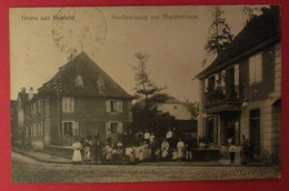 67 Gruss Aus Benfeld 1919 Kaffee Stadteingang Zur Hauptstrasse TB Animée éditeur J. Reitz Strassburg Dos Scanné - Benfeld