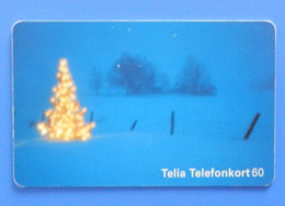 Sweden Christmas Natale Noel Scenery Tree Telia Telefonkort - Weihnachten