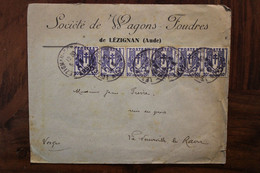 France 1946 Société Des Wagons Foudres Lézignan La Neuveville Lès Raon Enveloppe Cover Bande Horizontale - Lettres & Documents