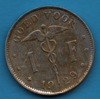 BELGIQUE GOED VOOR 1 FRANC 1929  KM# 90 Albert Ier - 1 Franc
