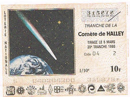 Billet Loterie France    1986 COMETE DE HALLEY - Billetes De Lotería