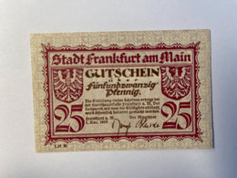 Allemagne Notgeld Frankfurt 25 Pfennig - Collections
