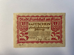 Allemagne Notgeld Frankfurt 25 Pfennig - Collections