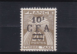 REUNION, Timbre Bistre, Neuf, France, Série Gerbe à 20f., Avec Surcharge  C.F.A.noir 10frs - Voir - Timbres-taxe