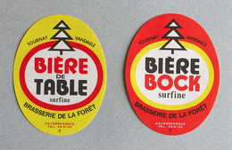 2 Anciennes Étiquettes Bière, Brasserie De La Forêt, Haverskerque (Beer Label) - Bierviltjes