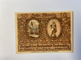 Allemagne Notgeld Leobschultz 10 Pfennig - Collections